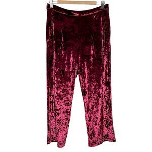 Whimsy + Row Crushed Velvet Cropped Pants Red Womens XL Whimsigoth